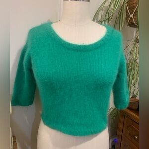 ASOS cropped teal mohair sweater sz.m